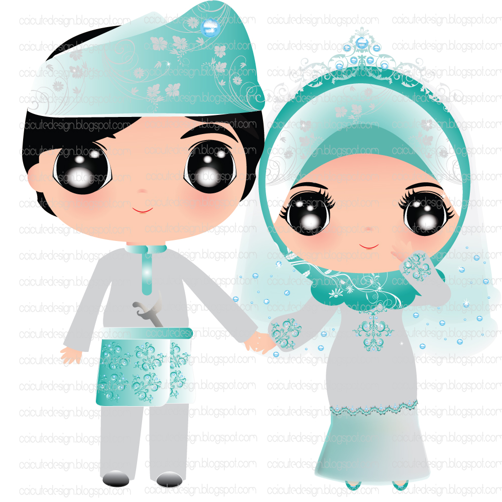 Gambar Kartun Muslimah Pernikahan Top Gambar