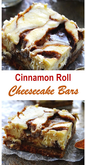 Cinnamon Roll Cheesecake Bars