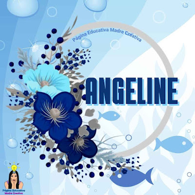 Pin Nombre Angeline para imprimir gratis GAFETE