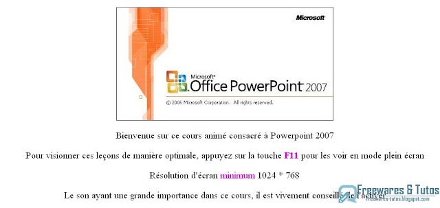 Le site du jour : formation vidéo à la bureautique : Powerpoint 2007, Word 2007, Excel 2007