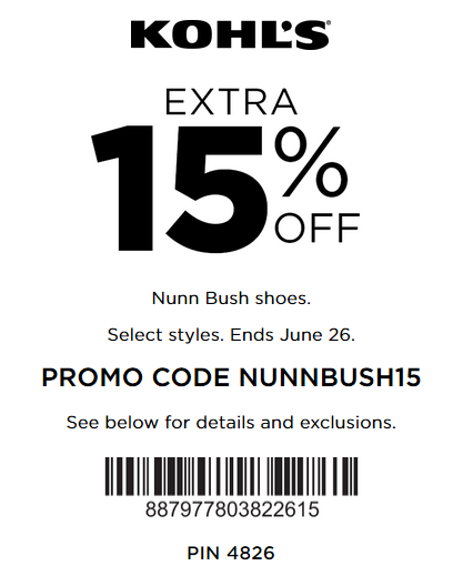 Extra 15% Off All Nunn Bush Footwear - Kohls coupon