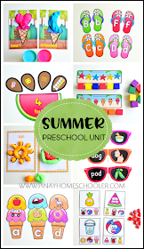 Summer Preschool Unit (Math and Literacy Centers)