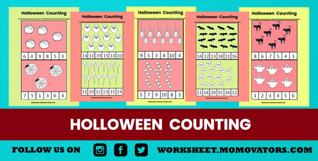 count and color worksheet, Halloween count and color worksheet, count 1 to 10 worksheets, count 1 to 20 worksheets, count and circle the correct number @momovators
