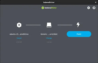 ISO イメージの場所と USB メモリのドライブを指定