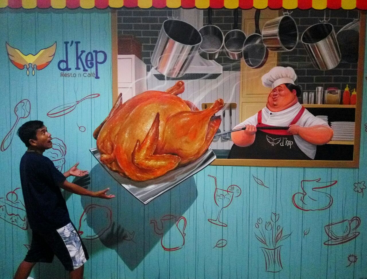 3D Mural At DKep Resto Semarang Painting