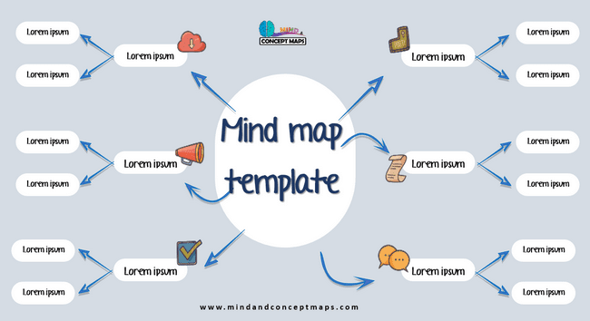 Beautiful mind map template with arrows in Word