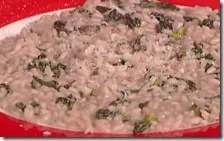 Risotto al chianti con lardo e cavolo nero