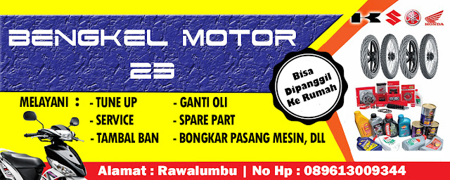 Banner Perusahaan Bengkel  Motor  23 AA MEDIA NETWORK IT 