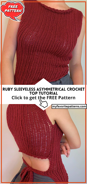 Ruby Sleeveless Asymmetrical Crochet Top Tutorial