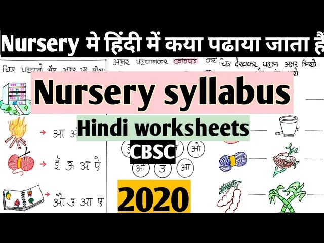 Nursery Hindi Syllabus And Worksheets