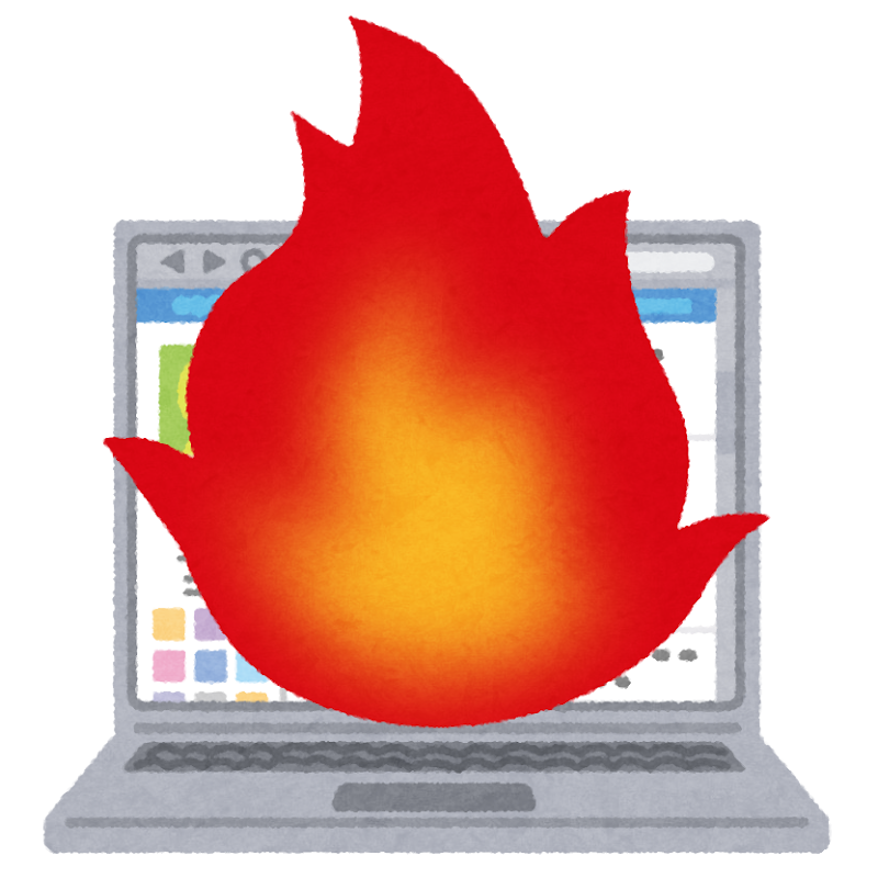 炎上するsnsが表示されたコンピューターのイラスト かわいいフリー素材集 いらすとや 炎上するsnsが表示されたコンピューターのイラスト かわいいフリー素材集 いらすとや
