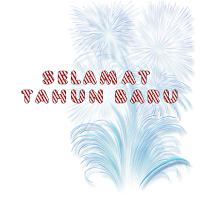 stiker png tahun baru background kembang api transparan