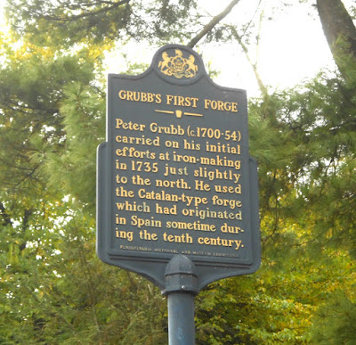 Grubb's First Forge Historical Marker in Cornwall Pennsylvania 