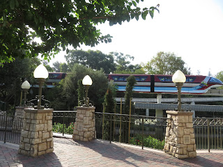 Disneyland Monorail Stopped Above Fantasyland