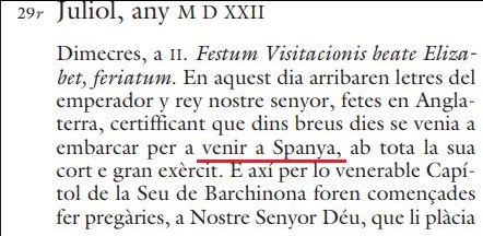 Dietari de la Generalitat de Cataluña de julio de 1522