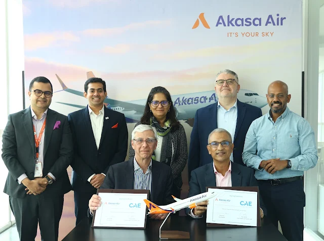 Akasa Air Inks 15-Yr Agreement with CAE Inc. to Provide Pilot Training for Boeing 737MAX Aircraft
