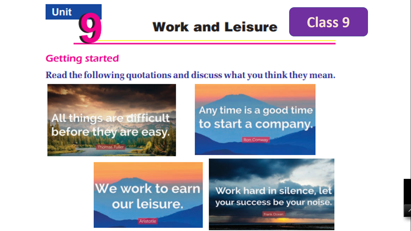 work and leisure essay 200 words class 9 answers