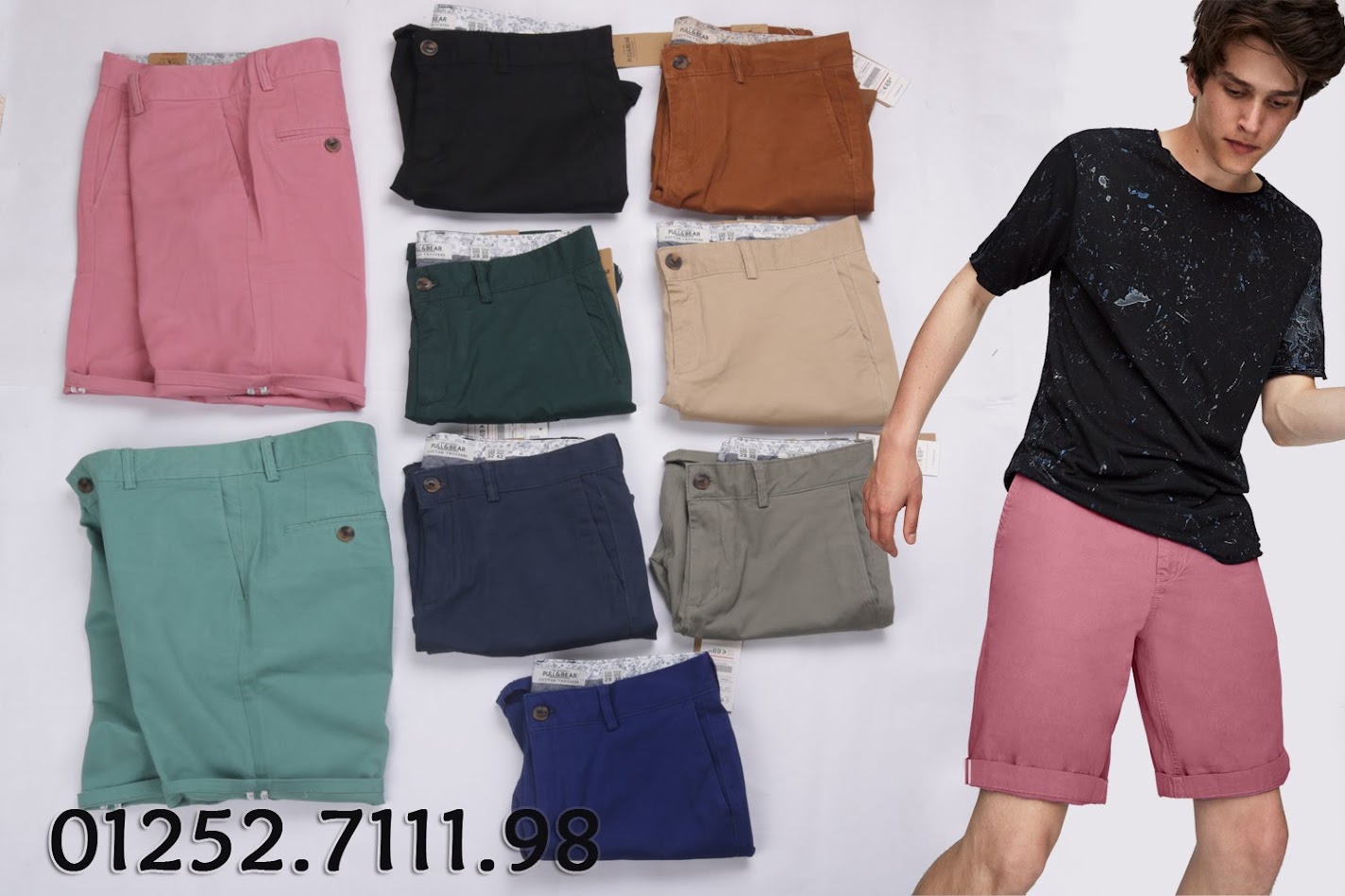 Quần Short kaki pull and bear form body - VNXK