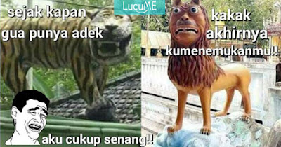 7 Meme 'Patung Adik Macan Cisewu' Ini Bikin Ngakak Nggak Ketulungan