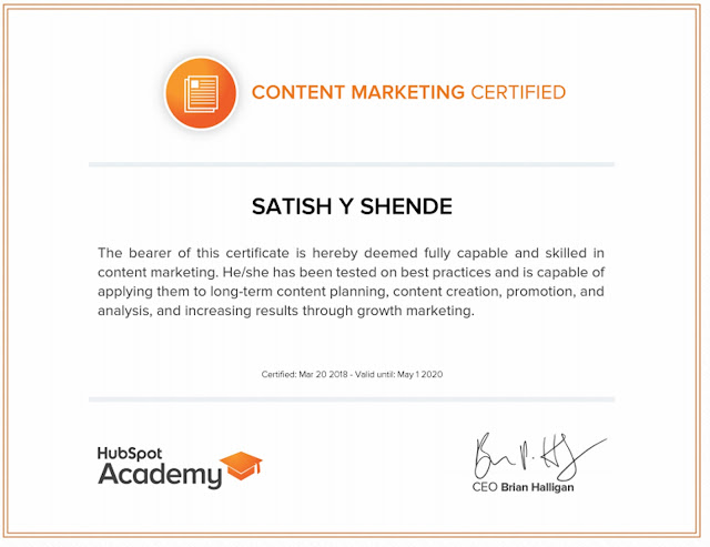HubSpot Content Marketing Certificate