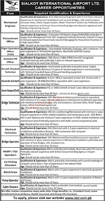 Jobs at Sialkot International Airport in 2022