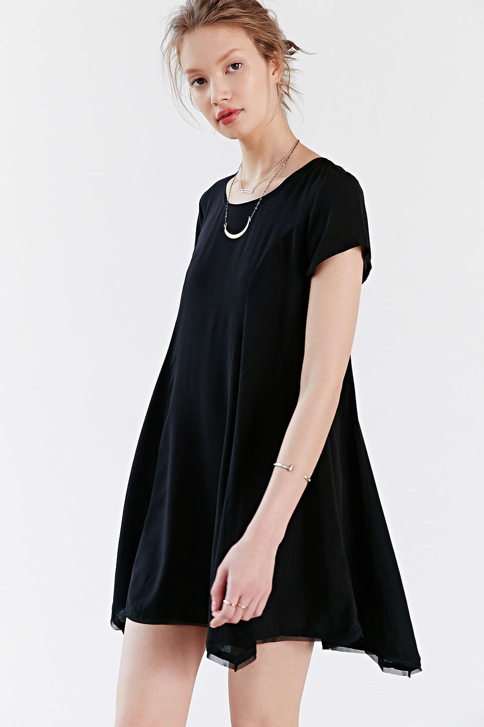 Urban Outfitters, Silence + Noise Witchy T-Shirt Dress, Black