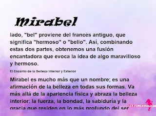 ▷ Significado del nombre Mirabel