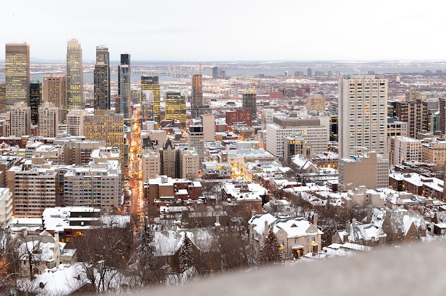 city view from Mount Royal Park in Montréal, Canada