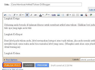 Cara Membuat Artikel - Membuat Tulisan Di Blogger 4