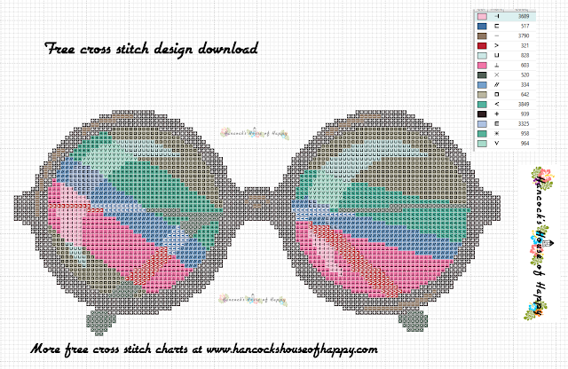 John Lennon Sunglasses Cross Stitch Pattern Free to Download