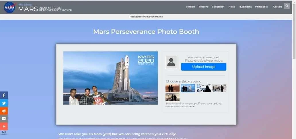 #Mars Perseverance Photo Booth