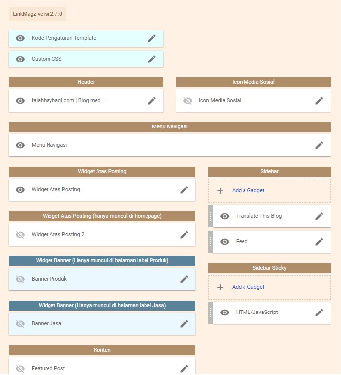 layout dashboard blogger