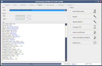 Samsung A32 A325N Repair IMEI Dengan Z3X Samsung Tool