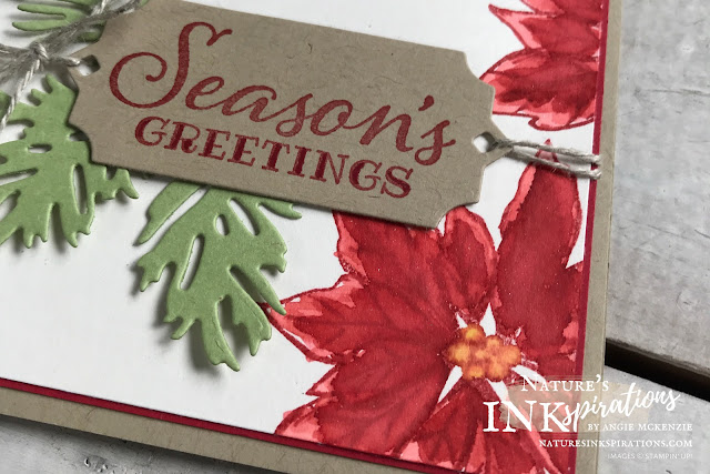 By Angie McKenzie for Ink and Inspiration Blog Hop; Click READ or VISIT to go to my blog for details! Featuring the amazing NEW Poinsettia Petals Photopolymer Stamp Set from the August-December 2020 Mini Catalog along with the Peaceful Boughs Cling Stamp Set and coordinating Beautiful Boughs Dies from the 2020-21 Annual Catalog; #poinsettiapetalsstampset #augustdecember2020minicatalog #peacefulboughsstampset #beautifulboughsdies #linenthread #waterpainters #20202021annualcatalog #bloghops #inkandinspirationbloghop #stampinup #cardtechniques #christmasinjuly #christmascards #naturesinkspirations 
