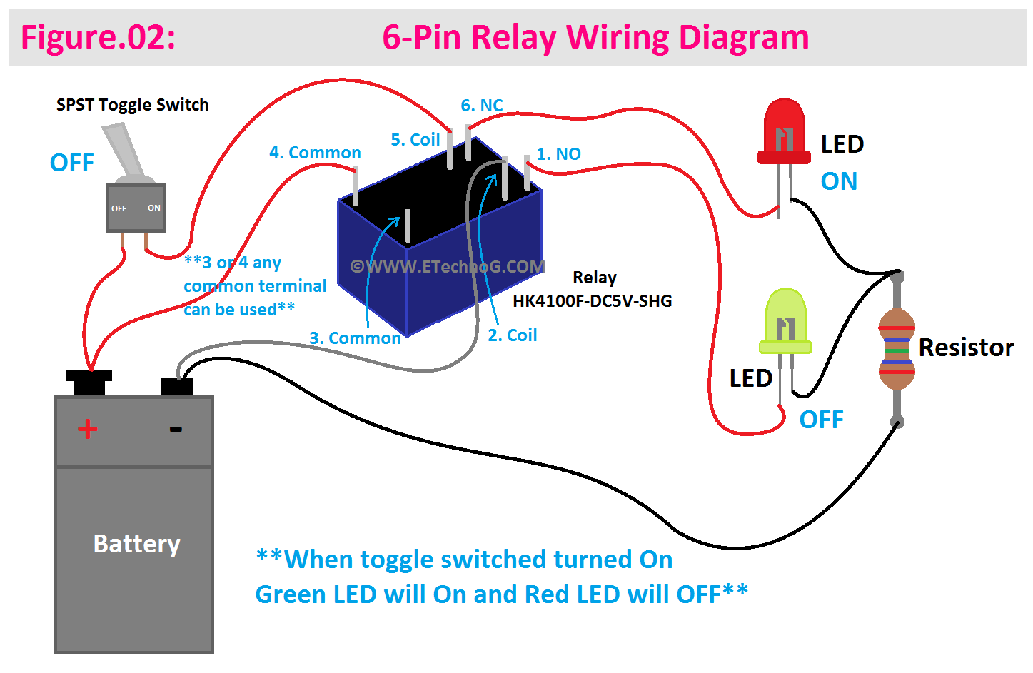 6-Pin Relay Wiring Diagram