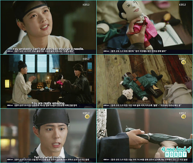 eunch hong with the help of byung he sew the puppets for the puppet show  - Love In The Moonlight - Episode 7 Review