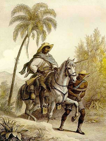 Imagen 603A | El cazarrecompensas afrobrasileño en busca de esclavos fugitivos c. 1823 | Dominio público / anónimo