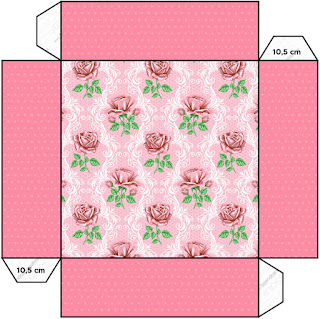 Shabby Chic with Pink Roses: Free Printable Boxes. 