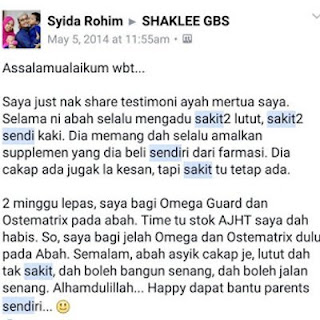 Kelebihan & Testimoni Omega Guard Shaklee Untuk Sakit Sendi