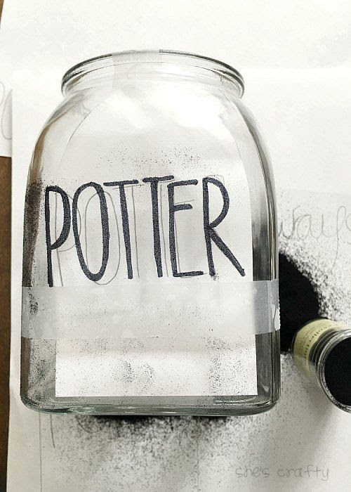 Potter Fund embossed onto glass jar.
