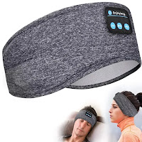Bluetooth Sleep Headphone Headset Headband Tidur Wireless Eye Mask - Abu-abu