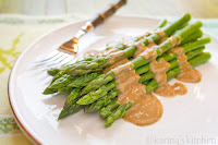 Vegan Asparagus Recipe with Maple Tahini Sauce