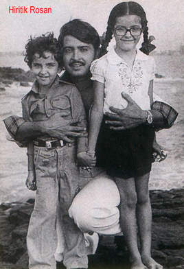 Hrithik Roshan and Hrithik  and Sunaina  with his father Rakesh Roshan