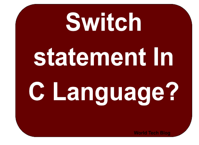 switch statement in c