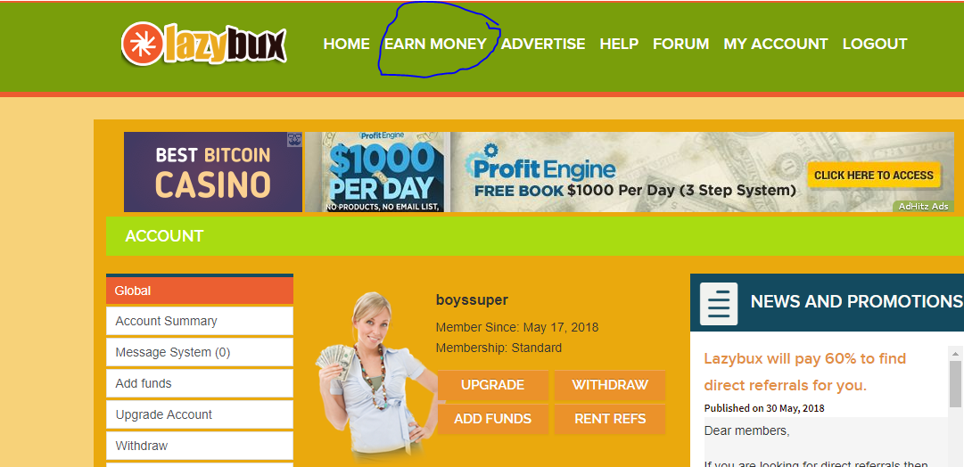 Earn Money By Watching Ads!    - 
