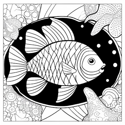 Rainbow Fish Coloring Page Free For kids Printable