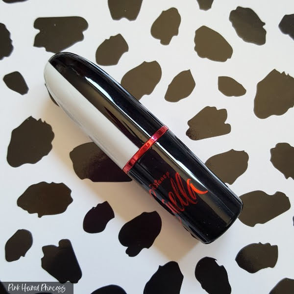 black and white lipstick with MAC Cruella branding