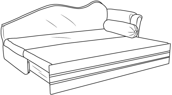 Cara Mudah Menggambar atau Sketsa Sofa cum Bed