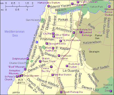 Israel Tel Aviv map