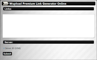 Wupload premium link generator